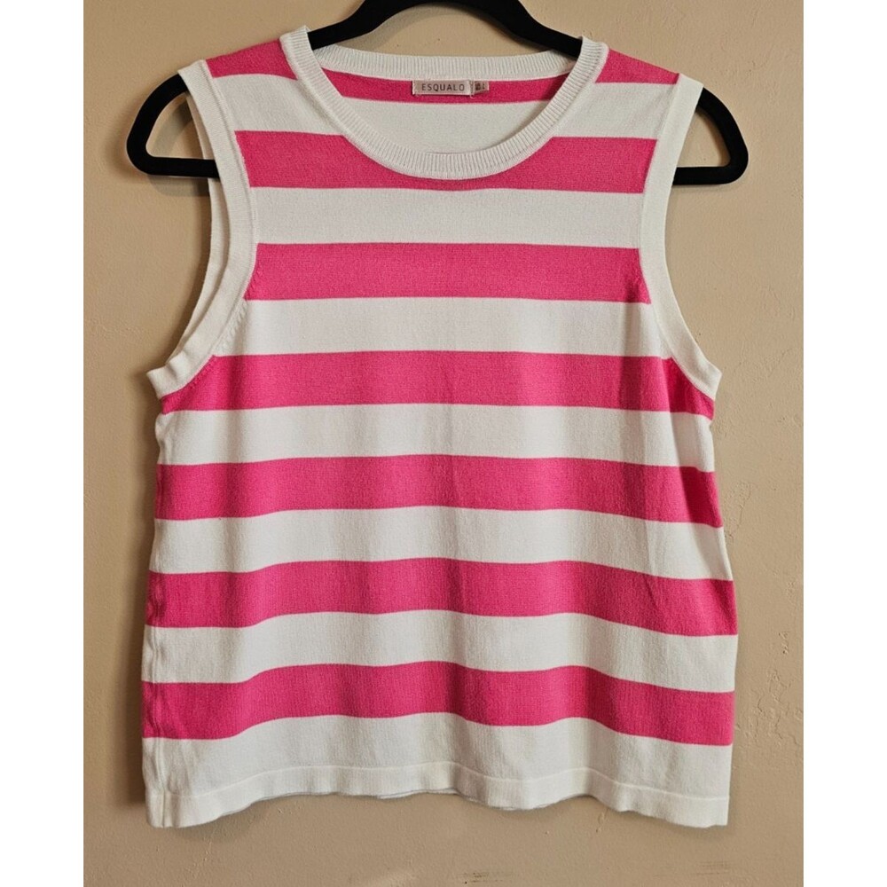 Esqualo striped size L sweater tank, very soft, vacation, cruise
